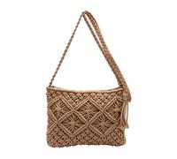 Genérico Minimalist Tassel Women's Clutch, Minimalist Tassel Women's Clutch, Handwoven cotton rope Shoulder Bag, Stylish Summer Woven Bag (Khaki,One Size)