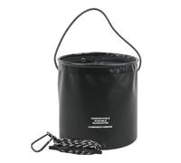Genérico Minnow Bucket - 4L Drawstring Bait Container for Outdoor Fishing | PVC Coated Nylon with Mesh Lid, Portable Water Bucket for Boat Kayak Beach Camping Bass Crab Shrimp Storage
