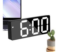 Genérico Mirror Clock, Large Digital Clock, Desktop Alarm with Adjustable Angle, 2 Display Modes for Apartment, Dorm, Dressing Table, Bedroom, Home Workplace Decor, Sleek Modern Timepiece
