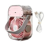Genérico Mist Fan, 3 Speed Rechargeable Small Quiet Portable Cooling Fan With Handle, Personal Air Misting Device For Home Office School Dorm Outdoor Travel Summer Camping Hiking Fishing Beach Use