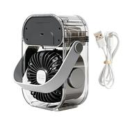 Genérico Mist Fan, 3 Speed Rechargeable Small Quiet Portable Cooling Fan With Handle, Personal Air Misting Device For Home Office School Dorm Outdoor Travel Summer Camping Hiking Fishing Beach Use