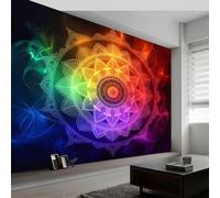 Genérico Misterio Geometría Chakras Colores Degradados Papel pintado impreso en 3D, 350 x 256 cm Pared Papel Pintado, Moderno Decoración de Paredes para salón Dormitorio Pasillo Comedor, Color