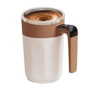 Genérico Mit Selbstrührfunktion - 400ml Automatischer Kaffeebecher | Wiederaufladbarer Self-Stirring Mug Mit LCD-Display & Deckel, Für Kaffee, & Tee, Smart Gadget, Weiß, 1 Stück.