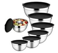 Genérico Mixing Bowl with Lid - 7 Pieces Airtight Stainless Steel Nesting Bowls | Kitchen Food Prep Mixing Bowls for Sauce, Grain, Snacks, Eggs, Seasonings, Vegetables, Dough, Cooking, Baking