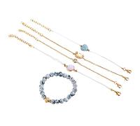Genérico Mm Frases Joyas Turtle 5 Pulsera cangrejo natural Cangrejo piedra corazón conjunto piezas pulseras para 8 joyas, talla única, Alloy, piedra natural, turquesa, No es una piedra preciosa