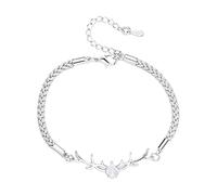 Genérico Mm Luna Anillos With You Pulsera | Relationship | Estilo coreano InsHandcrafted Pulsera Plata Pulsera Mensaje Joyería, talla única, Metal, No Gemstone