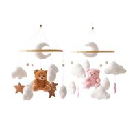 Genérico Mobile For Crib - 45cm Brown Bear Bell | Wood & Velvet Material Sensory Toy, 360 Degree Rotation Hanging Nursery Decor For Bedroom Ceiling Window Bassinet Girls Boys Gift