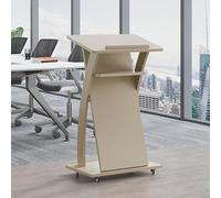 Genérico Mobile Lectern Podium Stand with Wheels, Solid Wood Portable Pulpit for Church, Reception Desk, Speech Table, Conference Room