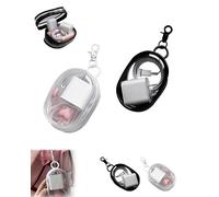 Genérico Mobile Phone Charger Organizer Bag, Clear Hard Shell Case with Zipper, Small Clear Keychain Pouch, Wireless Charging Cable Storage Bags Keychain Folder (Mix(2pcs))
