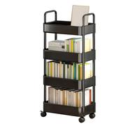 Genérico Mobile Utility Cart- 3 4 Tier Rolling Storage Organizer with Handle, Heavy Duty Movable Design with Lockable Wheels | Versatile Organization Solution For Home Office Kitchen Bathroom Garage
