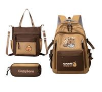 Genérico Mochila Capibara | Mochila Escolar Divertida Con Diseño De Capibara - Accesorios Escolares Impermeables Para Viajes Diarios Picnic Vacaciones Navidad Cumpleaños De Niños