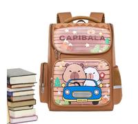 Genérico Mochila Capibara para Colegio - Diseño de Animales Adorable | Impermeable Gran Capacidad Con Compartimento Para Niñas De Primera Infancia Escolar Viajes Camping