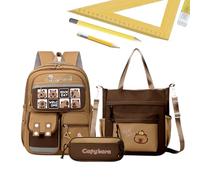 Genérico Mochila Capibara Para El Colegio,Bolso Escolar Lindo Con Banda Reflectante | Bolso Bandolera Con Estuche Para Lápices De Gran Capacidad Para Viaje, Picnic, Juventud, Niños, Graduación,
