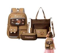 Genérico Mochila Capibara Para El Colegio - Bolso Escolar Lindo Con Banda Reflectante | Bolso Con Estuche Para Lápices De Gran Capacidad Para Viaje, Picnic, Juventud, Niños, Graduación,