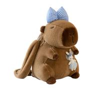 Generico Mochila con forma de animal - Mochila suave con gran capacidad para libros | Capibara suave de peluche para animales blandos - Para niñas regalo cumpleaños viaje escuela camping picnic