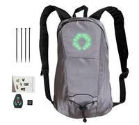 Genérico Mochila con luz LED - 4 señales LED disponibles Paquete de montañismo con tiras reflectoras - Recargable por USB, de fácil instalación para una conducción nocturna segura
