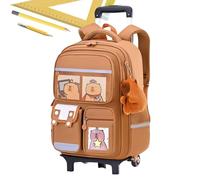 Genérico Mochila con Ruedas,Mochila con Estampado de Capibara y Asa Retráctil Ajustable en Altura - Gran Capacidad con Mango Retráctil para Colegio Universidad Trabajo Y Negocios