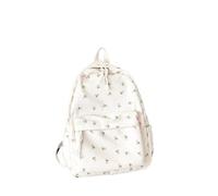 Genérico Mochila de estudiante floral coreana ligera | Escuela,viajes,diario,menos de 20L,0.312kg,estampado floral,blanco,poliéster,forro de seda,unisex(A1)