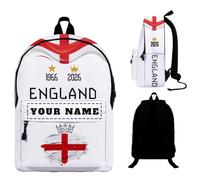 Genérico Mochila de fútbol 2026 personalizada con nombre Mochilas escolares diseño selección nacional para hombres mujeres jóvenes niños aficionados, regalo vuelta al cole viaje uso diario (E-ngland)