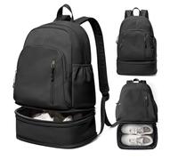 Genérico Mochila de ginásio leve para mulher e homem com compartimento para sapatos, bolsa desportiva impermeável com bolso húmido