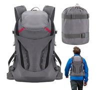 Generico Mochila de senderismo, 28 l, plegable y ligera, impermeable para senderismo, para actividades al aire libre, playa, mochilero, cumpleaños, amigos, hombres, gris, Consulte la descripción