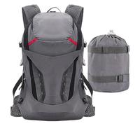 Generico Mochila de senderismo impermeable, 28 l, ligera, para camping, de gran capacidad y plegable para la playa, la pesca, el aire libre (51 x 32 cm), Gris, riferimento alla descrizione