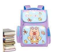 Genérico Mochila Escolar Capibara,Mochila Capibara Adorable - Impermeable Gran Capacidad Con Compartimentos Bolsos Escolares Unisex Para Preescolar Y Primaria