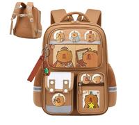 Genérico Mochila Escolar Capibara, Mochila Capibara Adorable, Viaje Diario Infantil Juvenil Unisex para Acampar Aire Libre Cumpleaños