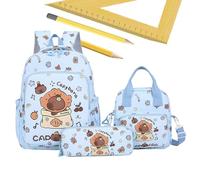 Genérico Mochila Escolar de Capibara | Estuche para Lápices de Animales - Set Lonchera Estetica Adulto Adolescente Colegio Picnic Escolar