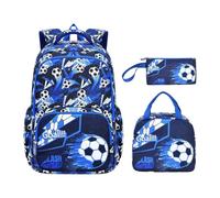 Genérico Mochila Escolar Gran Capacidad, Set de 3 Piezas Ligero con Fiambrera y Estuche - Mochila de Tela Oxford para Niños, Cabe Consola de Juegos y Útiles Escolares, Regreso a Clases (B)