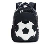 Generico Mochila Fútbol Niño - Mochila Impermeable Para La Escuela Media | Gran Capacidad Para Libros Y Deportes | Mochilas Para Niños Amantes Del Fútbol, Negro, riferimento alla descrizione