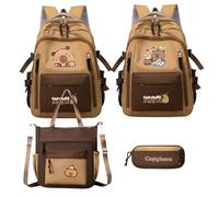 Genérico Mochila Gatito Lindo Bolsa Lápices, Bolso, Kit Papelería, Portátil | Set Escolar Hámster Gran Capacidad Libros Portátil Tableta Botella Agua Pequeños Niños Adolescentes Escuela Viaje Diario