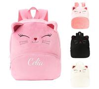 Genérico Mochila Guarderia Niña Personalizada, Lindo Gato Bolsa Merienda Personalizado Bebe, Mochilas Infantil para Colegio, Vuelta al Cole, Escolares & Viaje, 31 x 25 cm (Rosa)