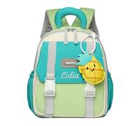 Genérico Mochila Guarderia Personalizada con Nombre Bordado, Mochila Infantil para Niñas y Niños con Correa De Pecho, Mochila Bebe Guarderia Ajustable 26cm*30cm para Guardería y Viajes (Verde)