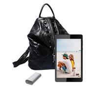 Genérico Mochila Hippie Boho - Mochila de Colegio con Parches de Cuero para Portátil y Libros - Antirrobo Casual de Viaje y Día para Mujeres y Hombres
