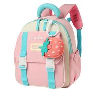 Genérico Mochila Infantil Personalizada, Mochila Guarderia para Niño & Niña, 30 x 26 x 10 CM, Bolsa Merienda Bebe de Frutas Adorable Personalizado, Vuelta al Cole, Escolares & Viaje (Rosa)