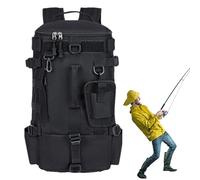 Generico Mochila para equipo, mochila para equipo | con soporte para cañas de pescar, de hombro para de, grande para camping, senderismo, Negro , riferimento alla descrizione