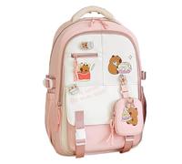 Genérico Mochila para niños de Capybara - Mochila de viajes de dibujos animados | Papa de día con temática de animales de animales duraderos, linda bolsa de escuela de novedad para la universidad.