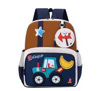 Genérico Mochila para niños ligera y duradera con estampado de carretilla elevadora mochila para niños y niñas para viajes al libre (Dark Blue One Size)