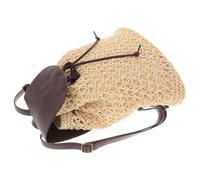 Genérico Mochila Pequeña de Rafia con Correa Cómoda y Bolsillo Interior para Uso Diario y Playa, Diseño Ligero y Resistente para Mujer