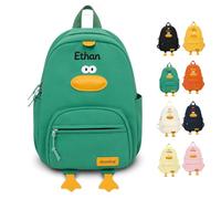 Genérico Mochila Personalizada Niña, Mochila Guarderia Con Nombre Bordado Personalizable, Patito Muy Mono En 3D Mochila Infantil, Tejido De Nailon Impermeable, Ideal Para Guardería, Viajes (verde)