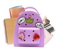 Genérico Mochila Silicona Jelly - Tirantes Ajustables | Material Silicona Impermeable - Bolso Lindo Cartoon con Colgante y Orificios Ventilación Mochila Ligera Viaje Niñas Adolescentes