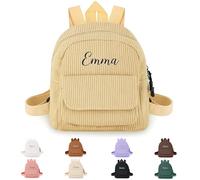 Genérico Mochilas Personalizadas Guarderia con Nombre Bordada, Mochila Bebe Guarderia Mochila Guarderia Niña Niño con Compartimentos, Mochila Infantil, Ajustable (Caqui)