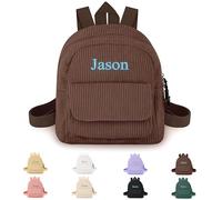 Genérico Mochilas Personalizadas Guarderia con Nombre Bordada, Mochila Bebe Guarderia Mochila Guarderia Niña Niño con Compartimentos, Mochila Infantil, Ajustable (Marrón oscuro)