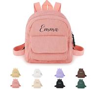 Genérico Mochilas Personalizadas Guarderia con Nombre Bordada, Mochila Bebe Guarderia Mochila Guarderia Niña Niño con Compartimentos, Mochila Infantil, Ajustable (Rosa)
