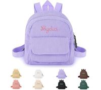 Genérico Mochilas Personalizadas Guarderia con Nombre Bordada, Mochila Bebe Guarderia Mochila Guarderia Niña Niño con Compartimentos, Mochila Infantil, Ajustable (Morado)