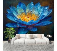 Genérico Moda Carta da parati Fotografica 200x140 cm Ninfee Di Cristallo Sognanti 3D Rimovibile Carta da parati panoramica Blu Dell'Ufficio Della Camera Da Letto Del Salone, Hd Fotomurali