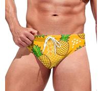 Genérico Moda para Hombre Ocio Hawaii y cómodo Natación Aguas Termales con bañador Triangular Troncos (Yellow, XL)