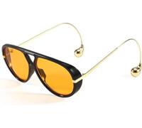Genérico Moda Para Mujer Retro Hip Hop Punk Montura Ovalada De Gran Tamaño Gafas De Sol De Moda Vacaciones En La Playa Viajes Conducción Gafas De Sol Al Aire Libre Vanguardistas (Color 2,Talla única)