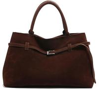 Genérico Modavo Vintage Faux Suede Bag Large CapacityShoulder Bag Handbag Women's Large Brown Suede Top-Handle Work Handbag (coffee)